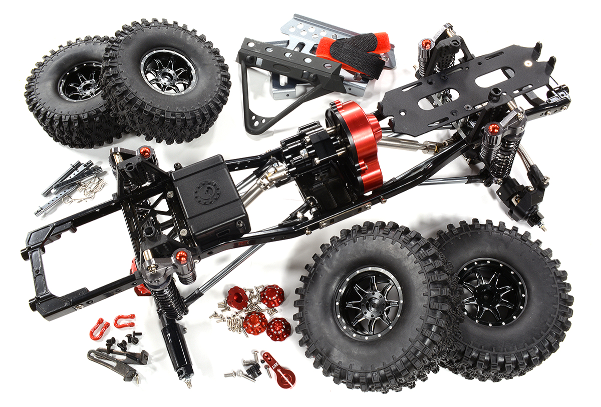C31119BLACK Alloy 1/10 LCX10 Trail Roller 4WD Off-Road Scale Crawler Kit 313mm Wheelbase - Image 1