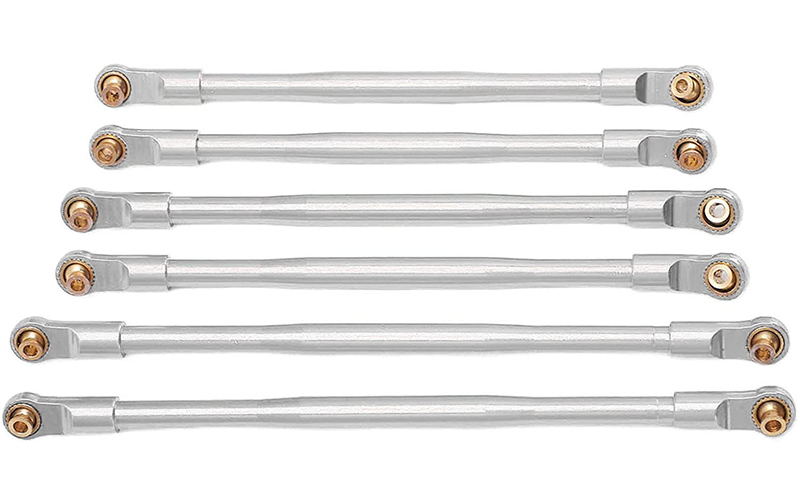 C31122SILVER Metal Alloy Linkages (6) for Axial 1/10 RBX10 Ryft 4WD Rock Bouncer - Image 1
