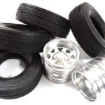 Machined Alloy Rear Dually Wheels and Tires for 1/14 Scale Truck Silver