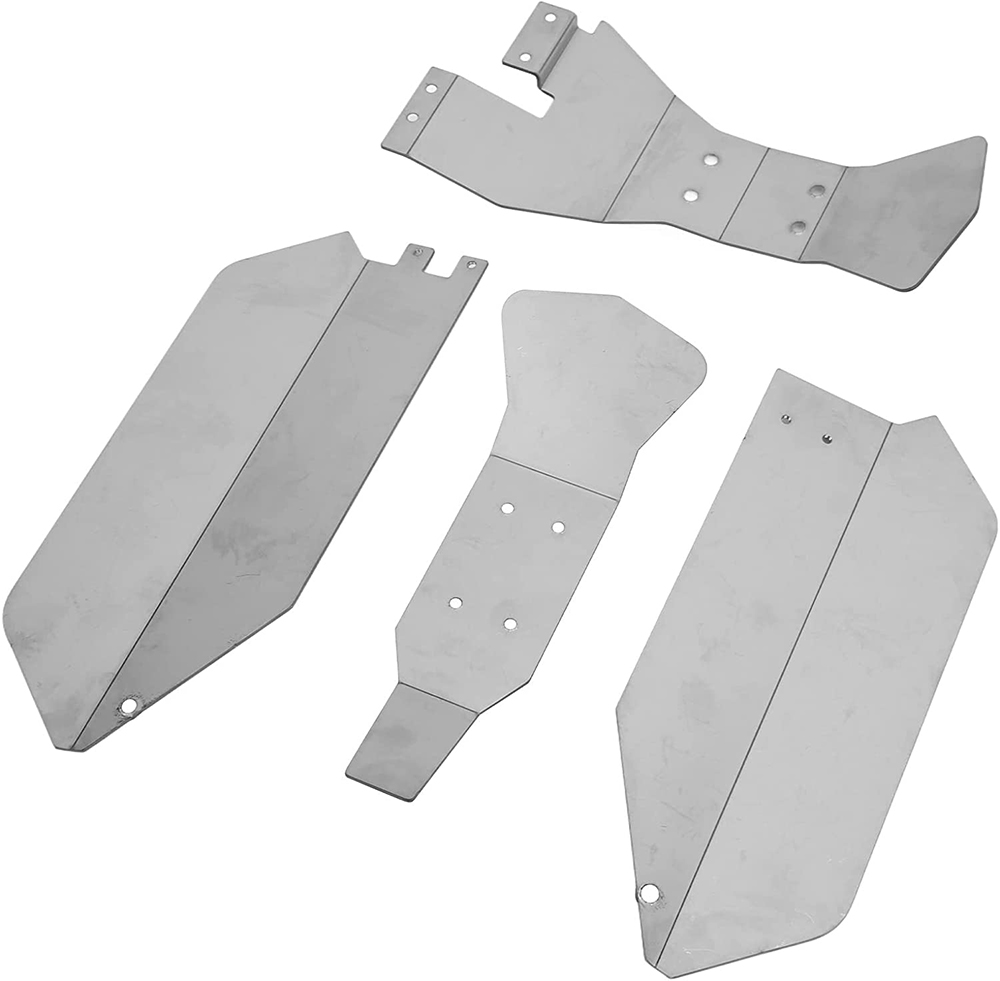 C31227 Stainless Steel Skid Plates Protection Set for Traxxas 1/10 Slash 4X4 (non-LCG) - Image 1