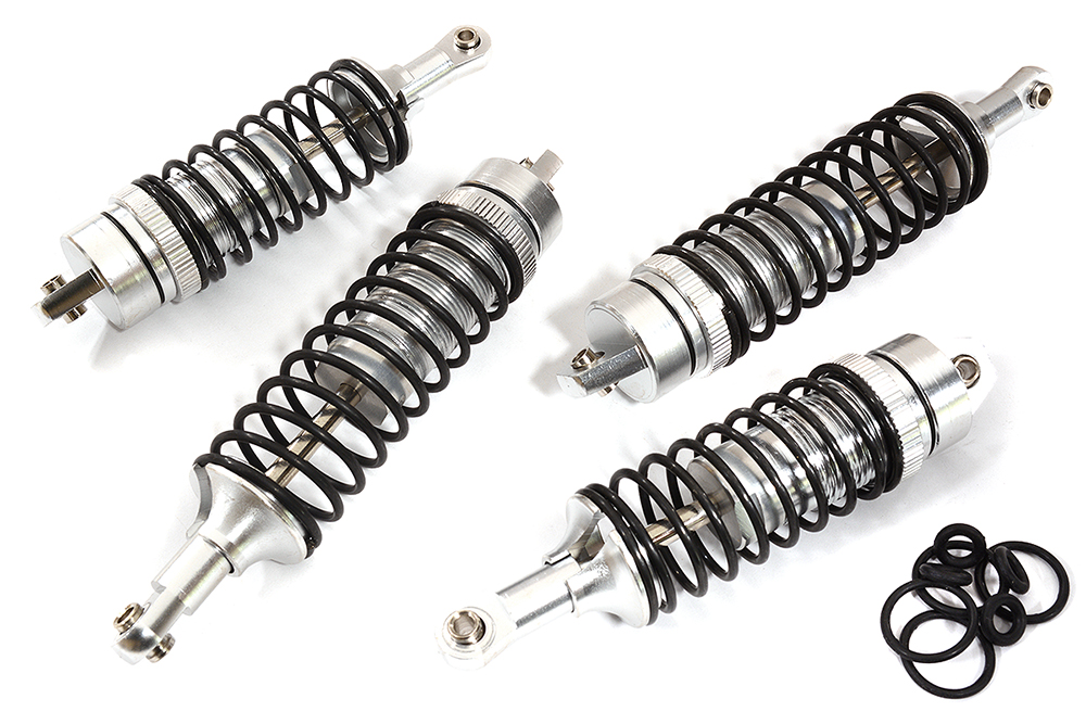C31228SILVER Alloy Shock Set (4) for Traxxas 1/10 Slash 4X4 Off-Road - Image 1