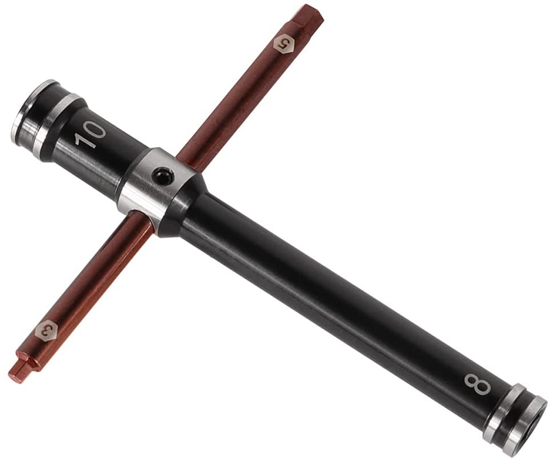 C31244 Universal Cross Wrench Allen 8 & 10mm Nut Driver, Allen 3 & 5mm - Image 1