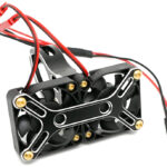 Alloy Mount + 40x40mm Twin Cooling Fan for X-Maxx, Arrma 1/5 & Motor 48-57mm OD