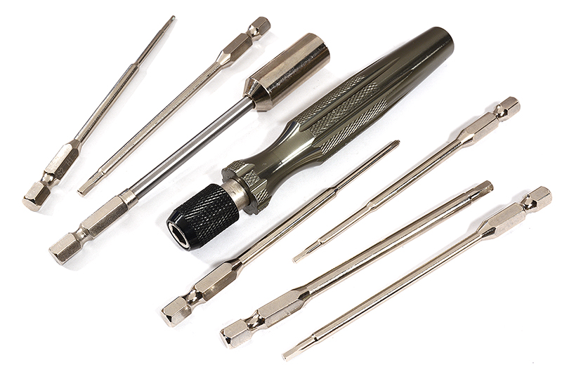 C31280 QucikPit RC Tool Wrench w/ 7 Tips (Allen 1.5, 2, 2.5, 3 & 4mm+Phillips +Nut 10mm - Image 1