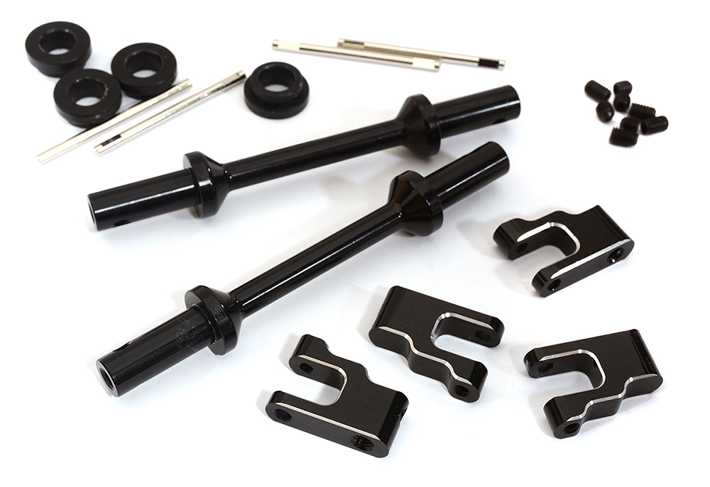 C31300BLACK Front Anti-Roll Sway Bar Set for Losi 1/8 LMT 1.0 4WD Monster Truck - Black - Image 1