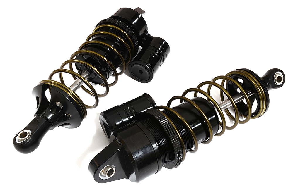 C31328BLACK Black Billet Machined Piggyback Front Shocks for Losi 1/5 Scale DBXL-E & 2.0 - Image 1