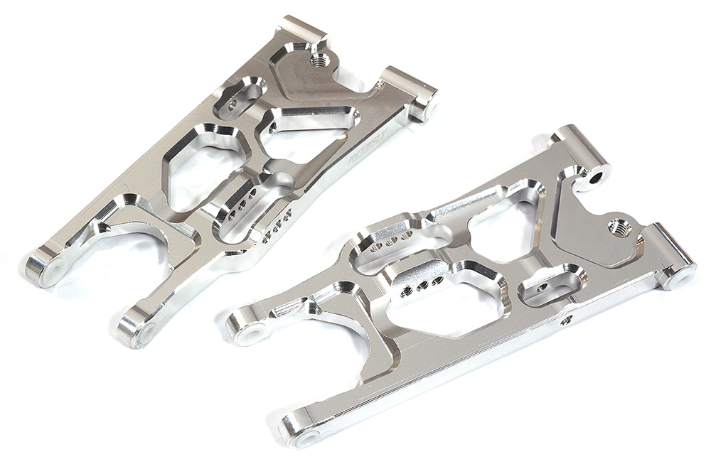C31333SILVER Billet Machined Rear Lower Arms for Losi 1/10 Lasernut U4 4WD Brushless RTR - Image 1