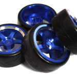 5 Spoke Wheel & Tire Set (4) for Drift Racing (O.D.=62mm) W=26mm Offset 3.5mm