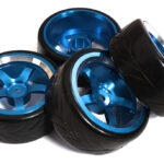 5 Spoke Wheel & Tire Set (4) for Drift Racing (O.D.=62mm) W=26mm Offset 3.5mm