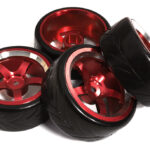 5 Spoke Wheel & Tire Set (4) for Drift Racing (O.D.=62mm) W=26mm Offset 3.5mm