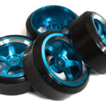 5 Spoke Wheel & Tire Set (4) for Drift Racing (O.D.=62mm) W=26mm Offset 3.5mm