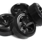 6 Spoke Wheel & Tire Set (4) for Drift Racing (O.D.=62mm) W=26mm Offset 6.5mm