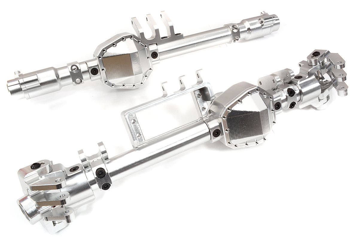 C31392SILVER Machined Alloy Axle (2) Housings for Axial 1/10 RBX10 Ryft 4WD Rock Bouncer - Image 1