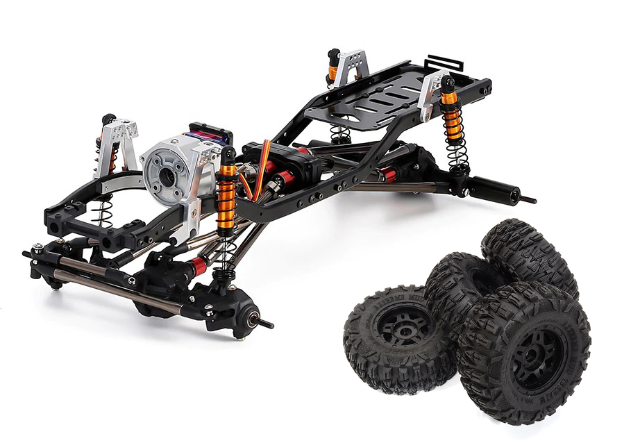 C31487 1/10 Scale Off-Road RC Crawler Chassis with 2-Speed Transmission, Tires & Wheels - Image 1