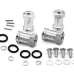 Silver Alloy Machined Hex Wheel Adapters +15mm Offset for 1/16 RC Cars