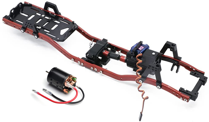 C31575BLACKRED Alloy 1/10 MCY10 Trail Off-Road Scale Crawler Chassis Frame w/2-Speed, 45T Motor - Image 1