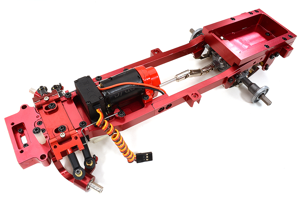 C31588RED Machined Alloy Chassis Conversion Kit for WPL D12 Truck in Red - Image 1