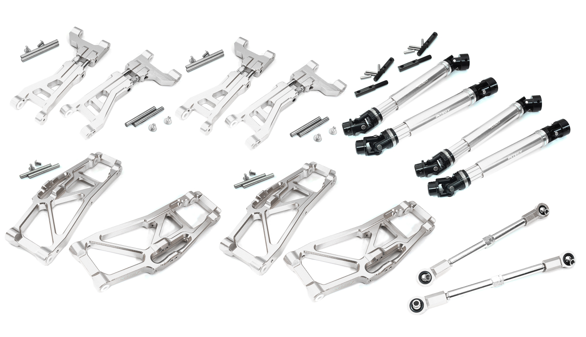 C31635SILVER Billet Machined Suspension Conversion for Traxxas 1/10 Maxx V2 w/ WideMaxx - Image 1