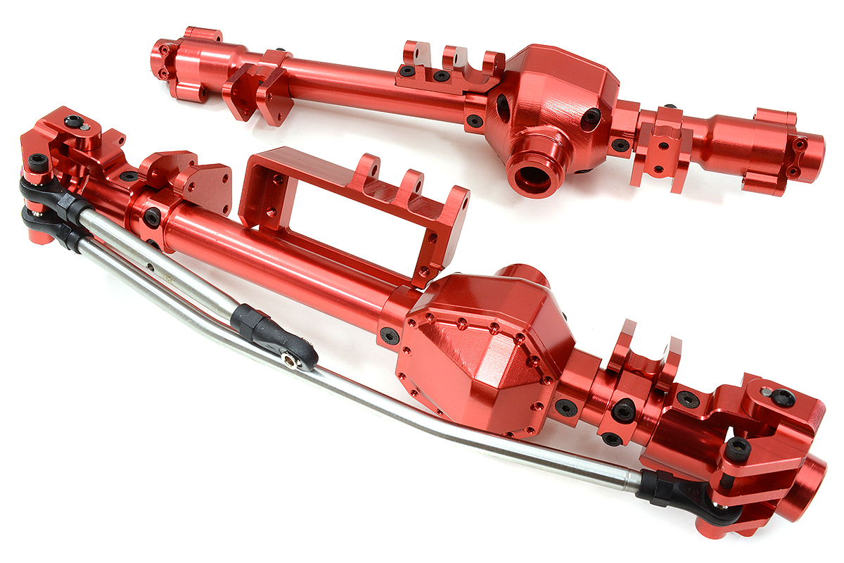 C31660RED Machined Alloy F&R Axle Housings for Axial 1/10 RBX10 Ryft 4WD Rock Bouncer - Image 1