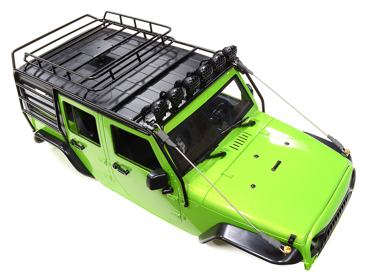 C31719GREEN Realistic JW10-S+LED+Cage Hard Plastic Body Kit for 1/10 Scale Off-Road WB=313mm - Image 1