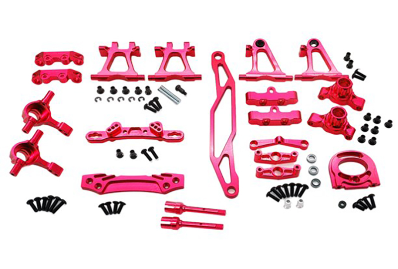 C31755RED Alloy Machined Hop-Up Combo for Tamiya TT-02 Chassis - Image 1