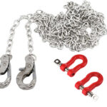 Realistic 1/10 Size Drag Chain & Tow Hooks w/Bow Shackle for 1/10 Scale Off-Road