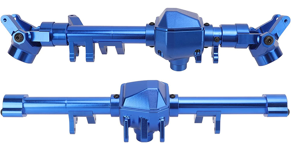 C31804BLUE Alloy Machined Front & Rear Axle Housings for Axial SCX6 252000 252001 - Image 1