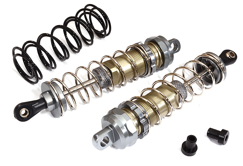 C31830GUN Alloy Machined HD Big Bore Shocks (2) 110mm for 1/8 Scale Off-Road - Gunmetal - Image 1