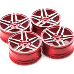 Dual 5 Spoke Alloy Wheel Set (4) for 1/10 On-Road Touring W=26mm Offset 3.5mm