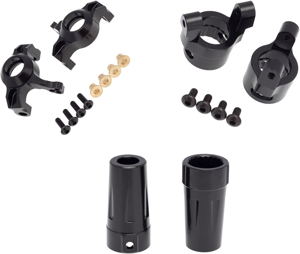 C31903BLACK Black Alloy Steering and Caster Blocks Set for Axial RR10 Bomber & Wraith - Image 1