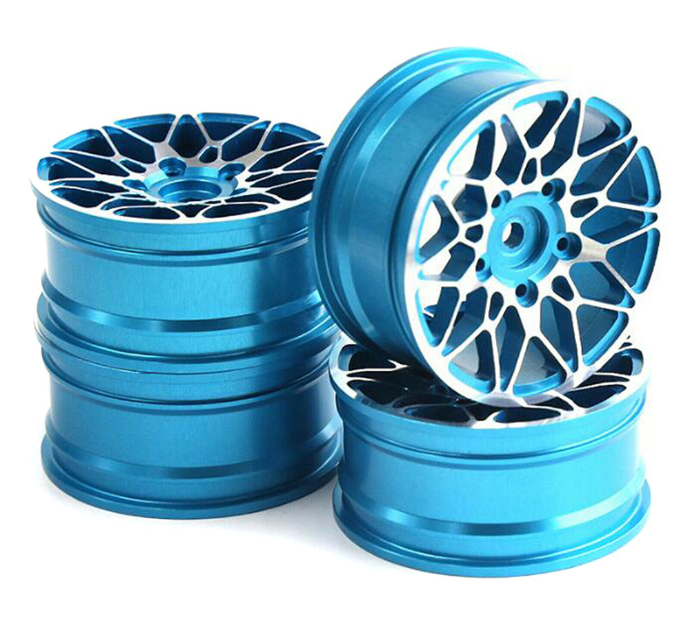 C31931BLUE Dual 10 Spoke Alloy Wheel Set (4) for 1/10 On-Road Touring W=26mm - Image 1