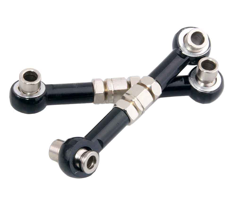 C31934BLACK Alloy Machined M3 Size Ball End 40mm Linkages w/ Adjustable Turnbuckles - Image 1
