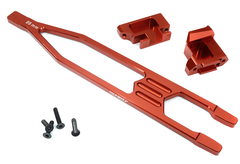 C31943RED Billet Machined Battery Plate & Mount Set for Traxxas Slash 4X4 LCG Chassis 7426 - Image 1
