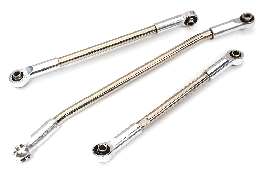C31999SILVER Billet Machined Steering Linkage Set(3) for Element RC 1/10 Scale Enduro Sendero - Image 1