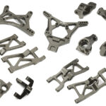 Grey Billet Machined Suspension Upgrade Kit for Losi 1/10 2WD 22S Drag Car