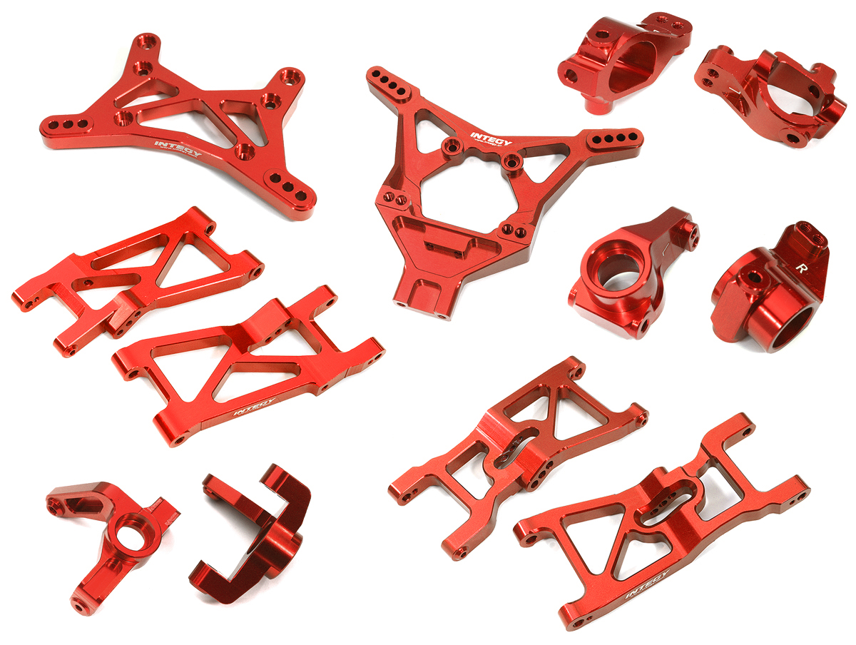 C32002RED Red Billet Machined Suspension Upgrade Kit for Losi 1/10 2WD 22S Drag Car - Image 1