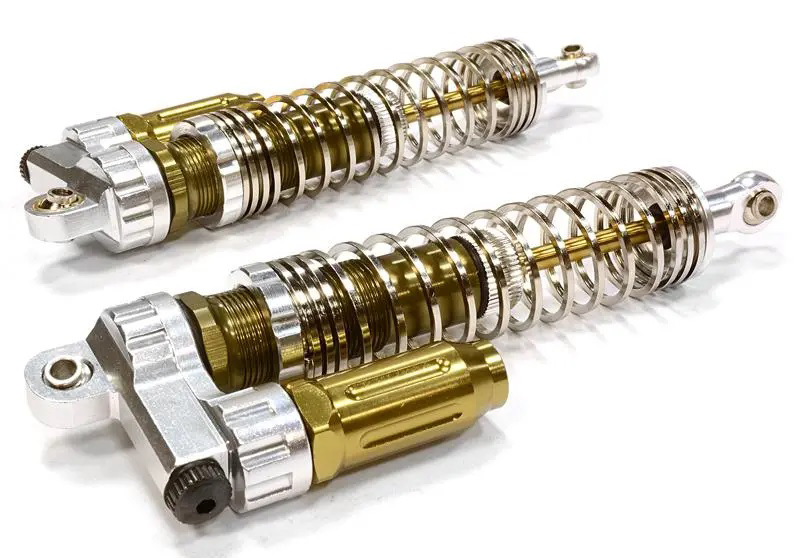 C32134SILVER Piggyback Off-Road Shock for 1/10 Scale w/ Progressive Square Spring(L=105mm) - Image 1