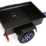 Realistic Black Metal Cargo Utility Box Trailer for 1/24 Scale RC 144x91x53mm