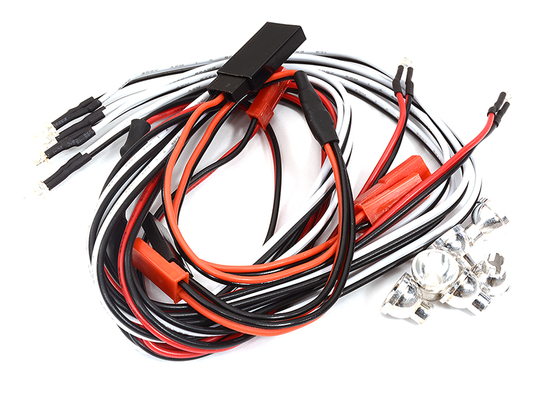 C32158 Alloy Machined LED Holder Set 3mm Size + (6) White LED Light - Image 1