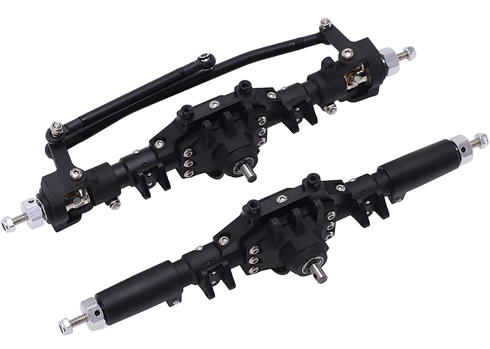C32188 Alloy Machined Front & Rear Axle Assembly w/ Internals for SCX10 II 90046 90047 - Image 1