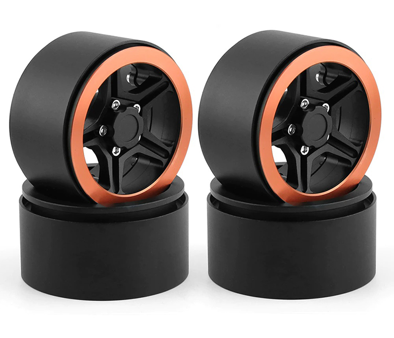 C32220 Machined Alloy 5 Spoke Beadlock Wheel (4) for 2.2 Size Off-Road Crawler - Image 1