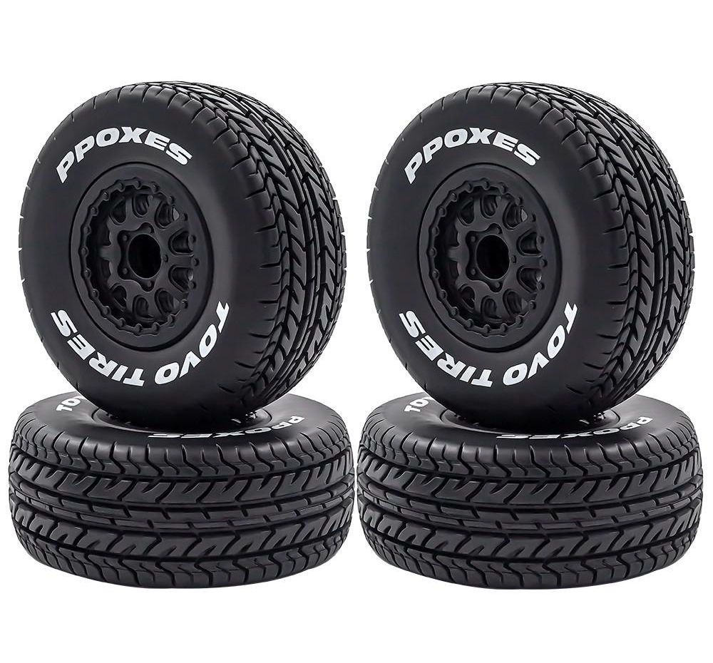 C32262 Short Course 2.2/3.0 Wheel for 12mm Hex & Tire Set (4) 1/10 Scale (O.D.=110mm) - Image 1