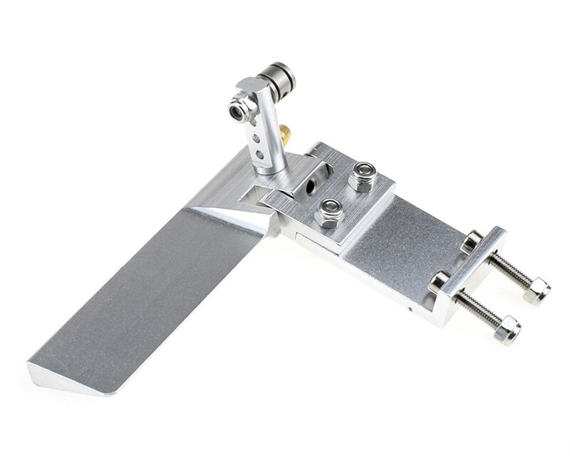 C32288SILVER Alloy Silver Rudder with Water Intake, 75mm, 42mm Offset for RC Boat - Image 1