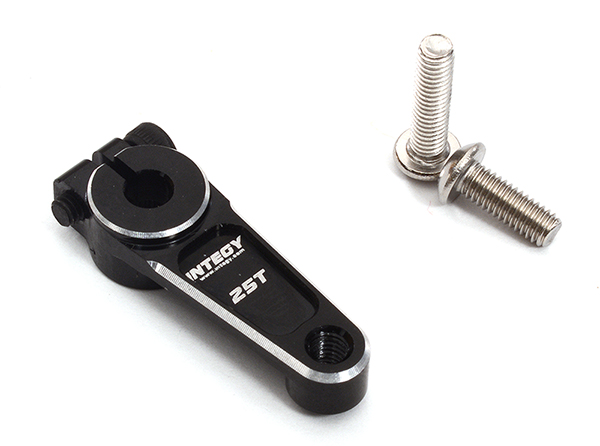 C32319BLACK Billet Machined Alloy Servo Horn 25T for Futaba Servo (r=19mm) - Image 1