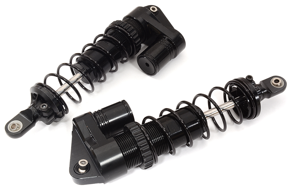 C32425BLACK Black Billet Machined Piggyback Shocks Pair for Traxxas 1/10 Maxx 4S 8961 - Image 1
