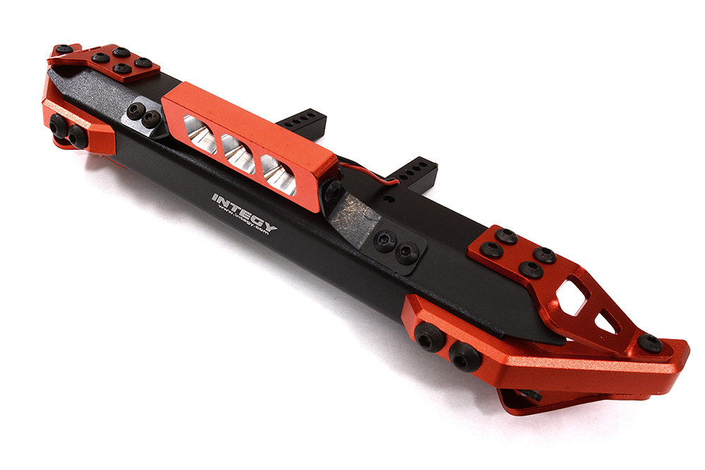 C32442RED Red Realistic Front Alloy Bumper w/ LED for Traxxas TRX-4 w/ 43mm Mount - Image 1