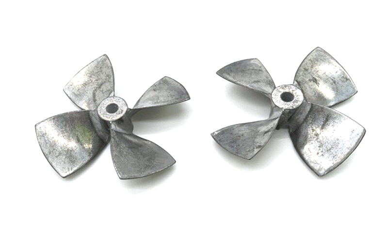 C32461 Alloy 60mm 4-Blade Propeller 4mm Shaft LH-RH Set for RC Boat - Image 1
