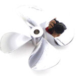 Zinc Metal 55mm 4-Blade Counter Rotate Propeller 4mm Shaft for RC Boat