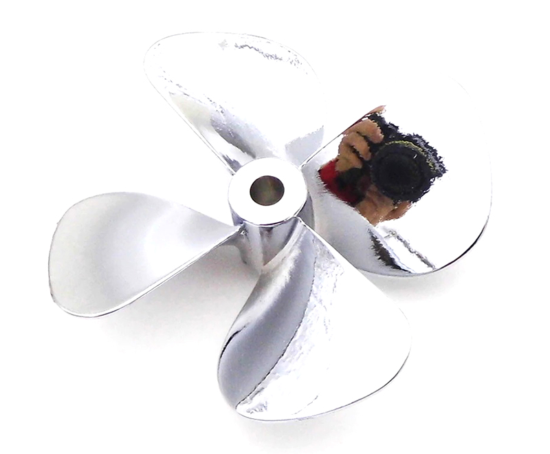 C32463 Zinc Metal 55mm 4-Blade Counter Rotate Propeller 4mm Shaft for RC Boat - Image 1