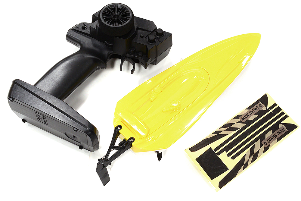 C32627YELLOW Mini Mono-Q Speed Boat 303mm w/ Motor, ESC and Controller ARTR Kit - Yellow - Image 1